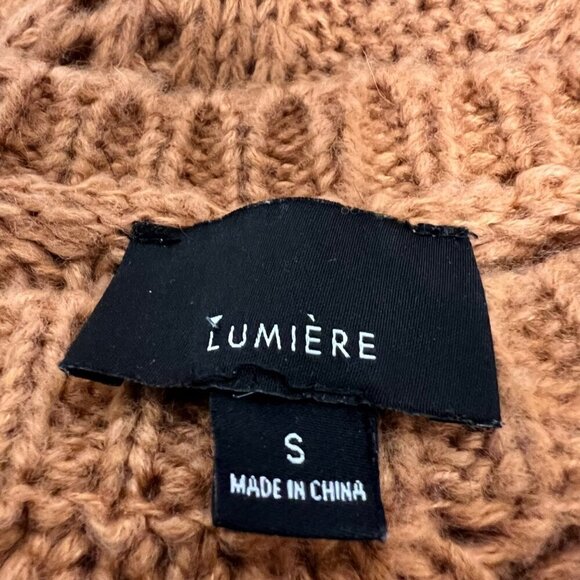 Lumiere Open Knit Long Sleeve Pullover Sweater Womens Size Small Spice - Picture 8 of 9